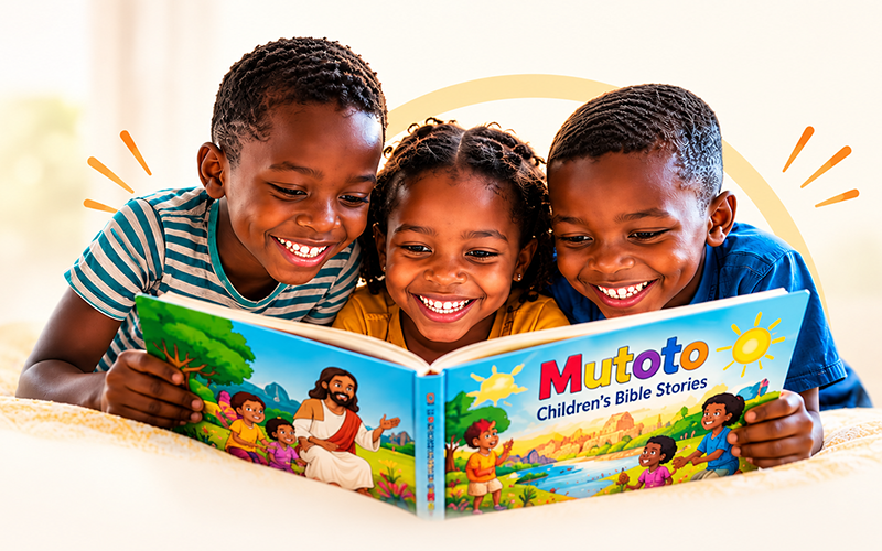 Children reading the Mutoto Children's Bible